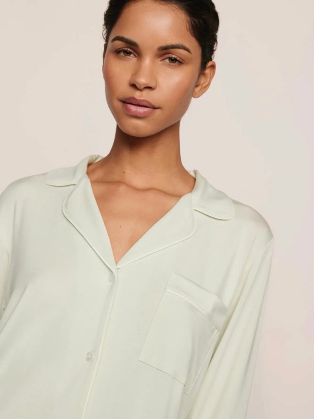 Eberjey Gisele TENCEL™ Modal Long PJ Set - Seafoam/Ivory - Medium